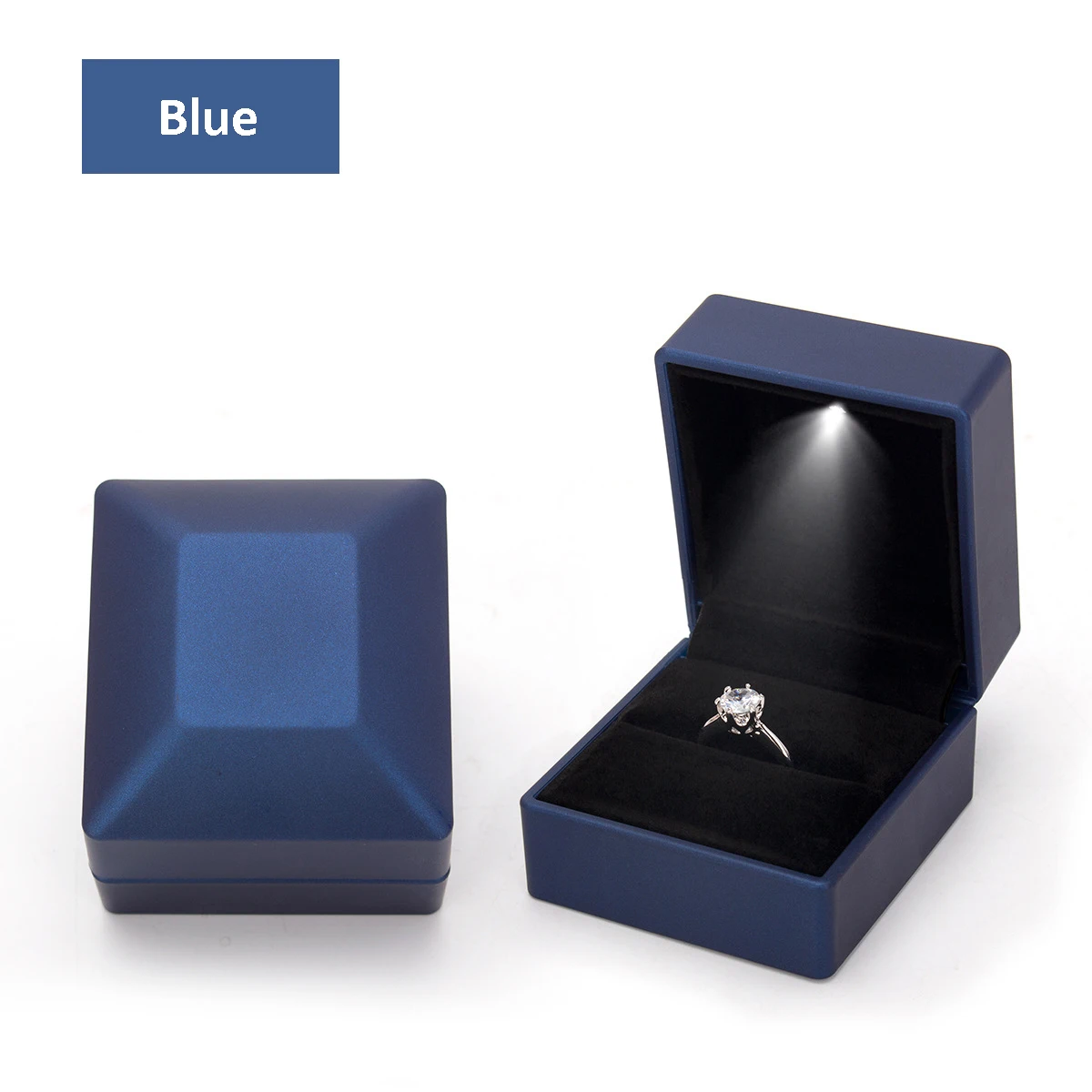 1 Pcs LED Jewelry Ring Box Luxury Velvet Rubber Necklace Pendant Gifts Display With Light For Proposal Engagement Wedding Case - Image 24