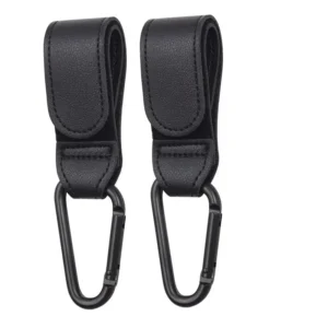 Wholesale 2pcs PU Leather Baby Stroller Hook for Pram Rotate 360 Degree Rotatable Cart Organizer Pram Hook Stroller Accessories