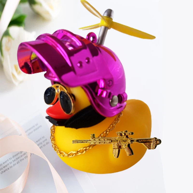 Motor Accessories Yellow Duck with Helmet for Bike Without Lights Auto Car Accessories Duck In The Car Car Interior Decoration - Image 9
