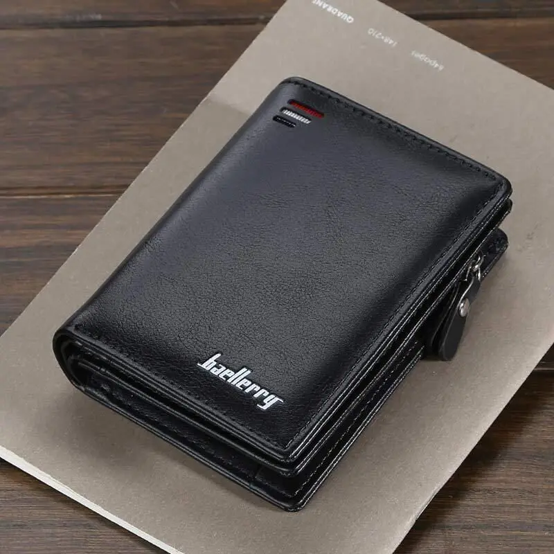 Fashion Men Wallets Zipper Card Holder High Quality Male Purse PU Leather Coin Holder Wallet - Image 5