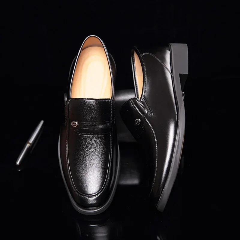 Leather Men Formal Shoes Luxury Brand 2023 Men's Loafers Dress Moccasins Breathable Slip on Black Driving Shoes Plus Size 38-44 - Image 5