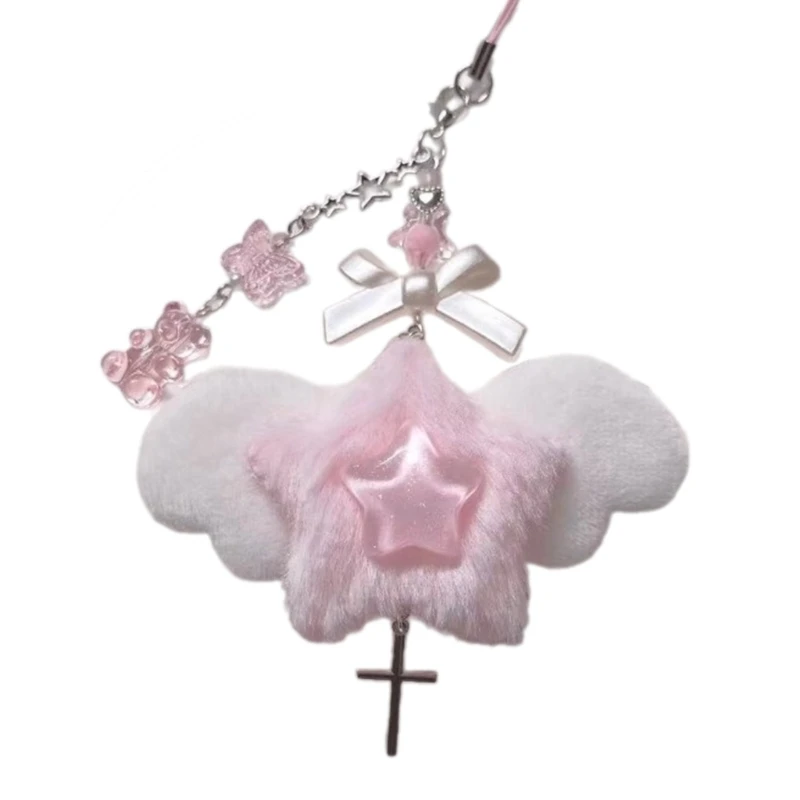 Sweet Bowknot Pendant Phone Chain Rope Wing Keychain Handmade Cellphone Strap Lanyard Acrylic Keyring Bag Ornament - Image 12