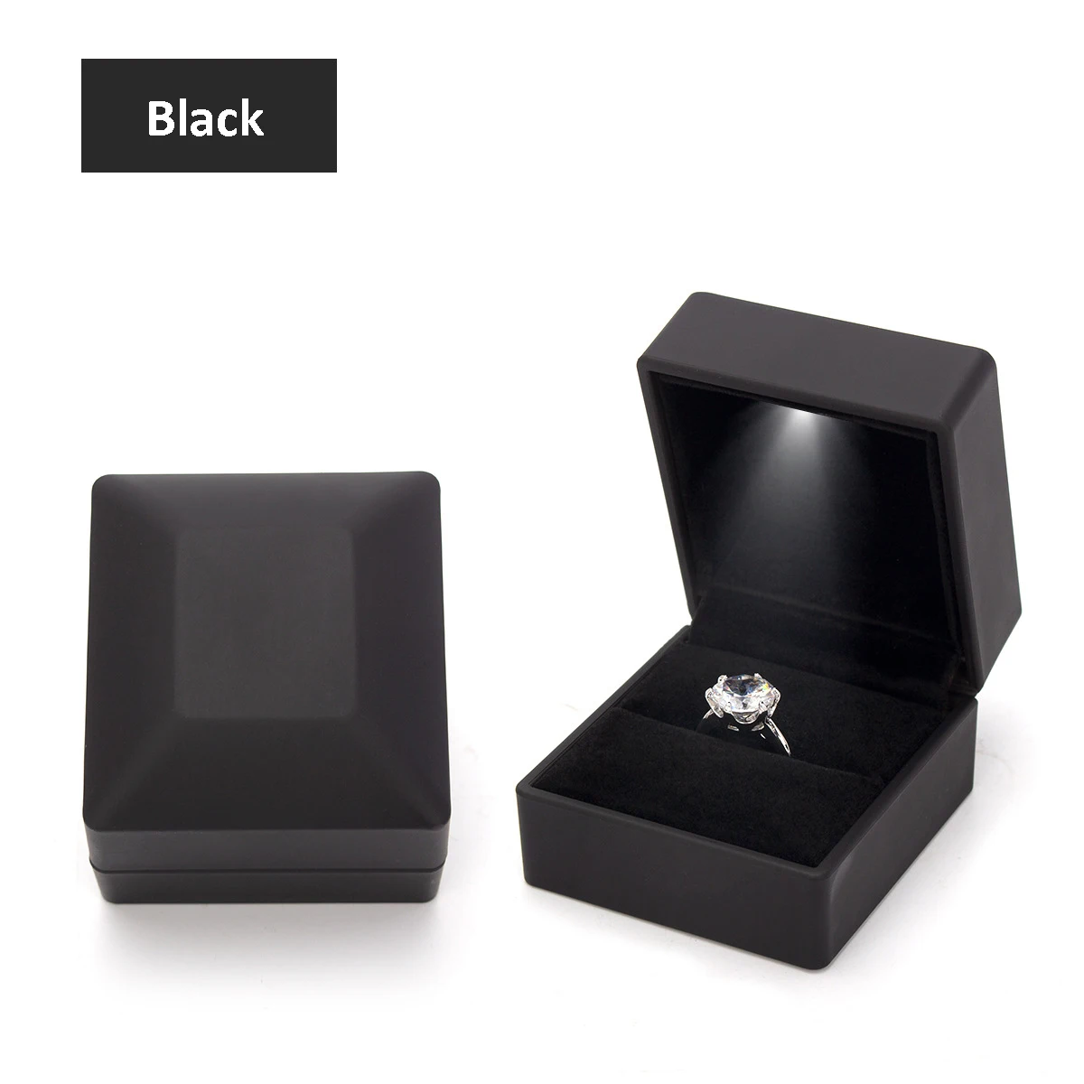 1 Pcs LED Jewelry Ring Box Luxury Velvet Rubber Necklace Pendant Gifts Display With Light For Proposal Engagement Wedding Case - Image 25