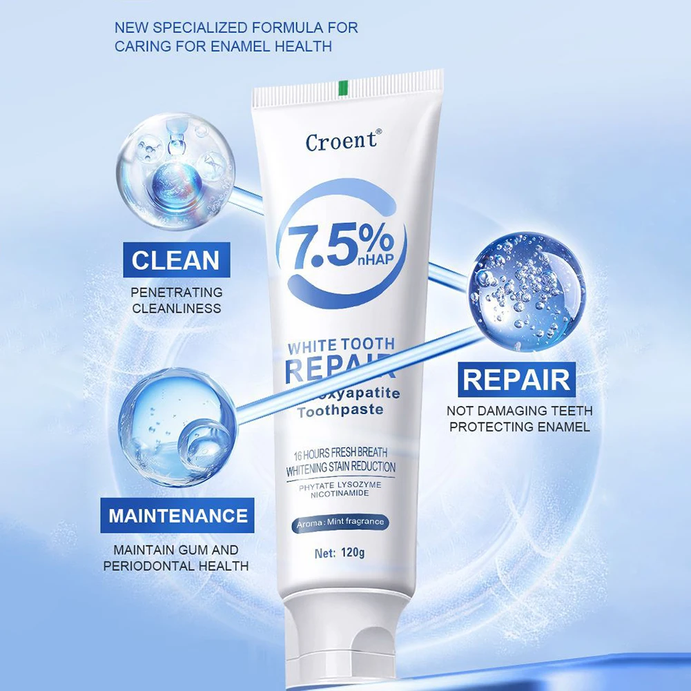 120g Hydroxyapatite Toothpaste,Gentle Mint,Breath Refreshing Whitening Toothpaste,Intensives Stain Removal Tooth Paste,Oral Care - Image 5
