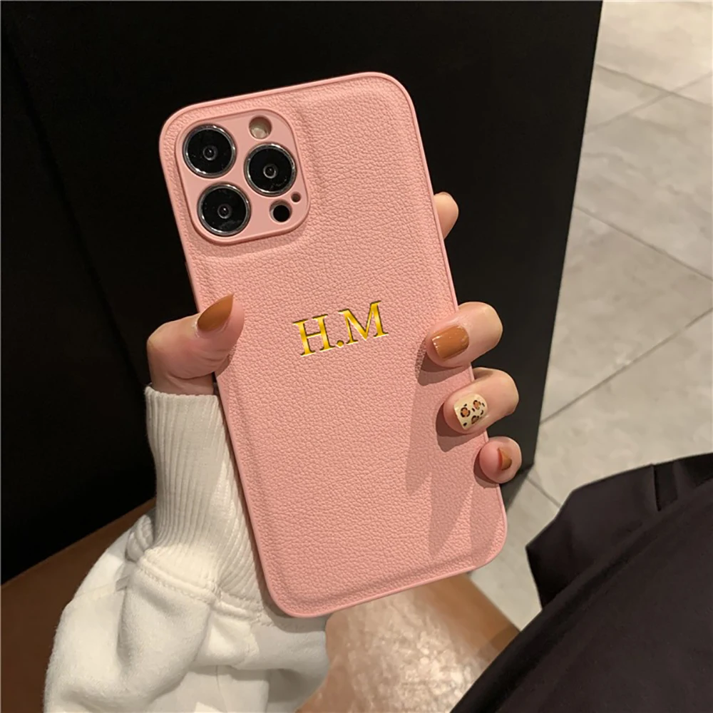 Personalized Phone Case For iPhone 17 16 15 14 13 12 11 Pro Max Plus 17Air Luxury PU Leather Customized Initials Name Gift Cover - Image 11