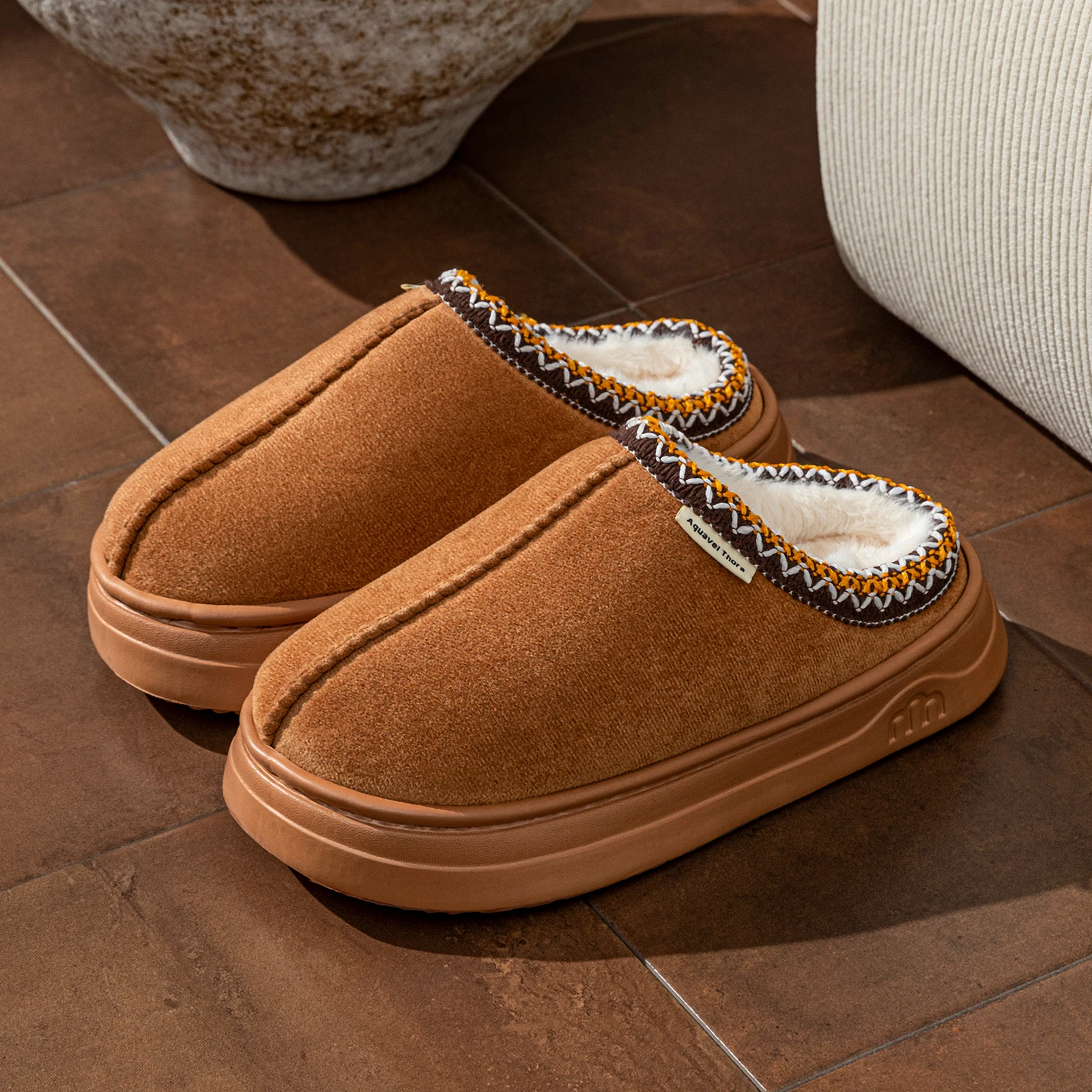 Winter Women's Slippers Boots Fashion Fuzzy Fur Anti-slip Soft Sole Outdoor Indoor Warm Comfort Men Plush Houseshoes Couple - Image 2