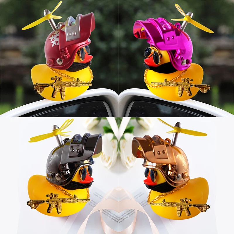 Motor Accessories Yellow Duck with Helmet for Bike Without Lights Auto Car Accessories Duck In The Car Car Interior Decoration - Image 2