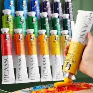 170ml LargeTubes Oil Paint Non-Toxic Excellent Tinting Strength, Mixable for Canvas Painting Artist Beginners DIY Art Supplies