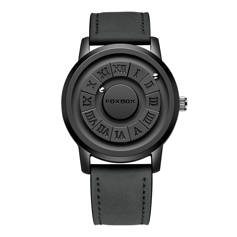 FOXBOX Watch Personalized Fashion Floating Magnetic Pointer Free Ball Bearing Creative Simple Waterproof Quartz Watch for Men - Image 13