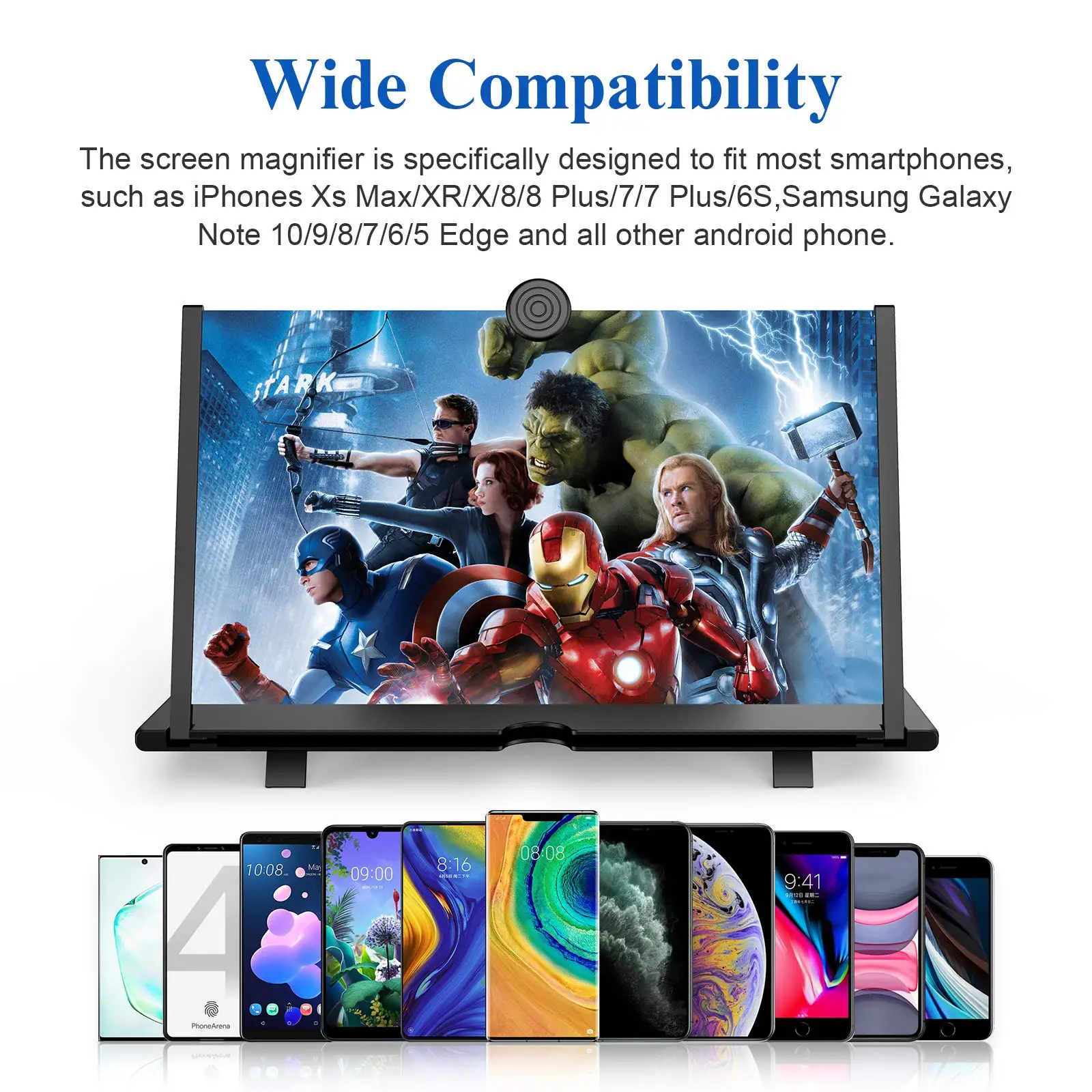 3D HD Phone Screen Amplifier Projector, Foldable Stand for Movies Videos Games, Compatible with All 10 Inch Smartphones - Image 3