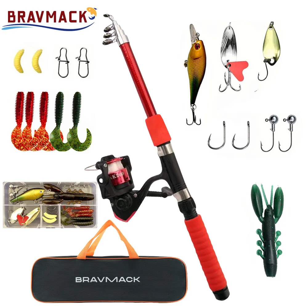 Fishing Pole Set Full Kits With Telescopic Fishing Rod And Spinning Reel Baits Hooks Travel Pole Set - Image 7