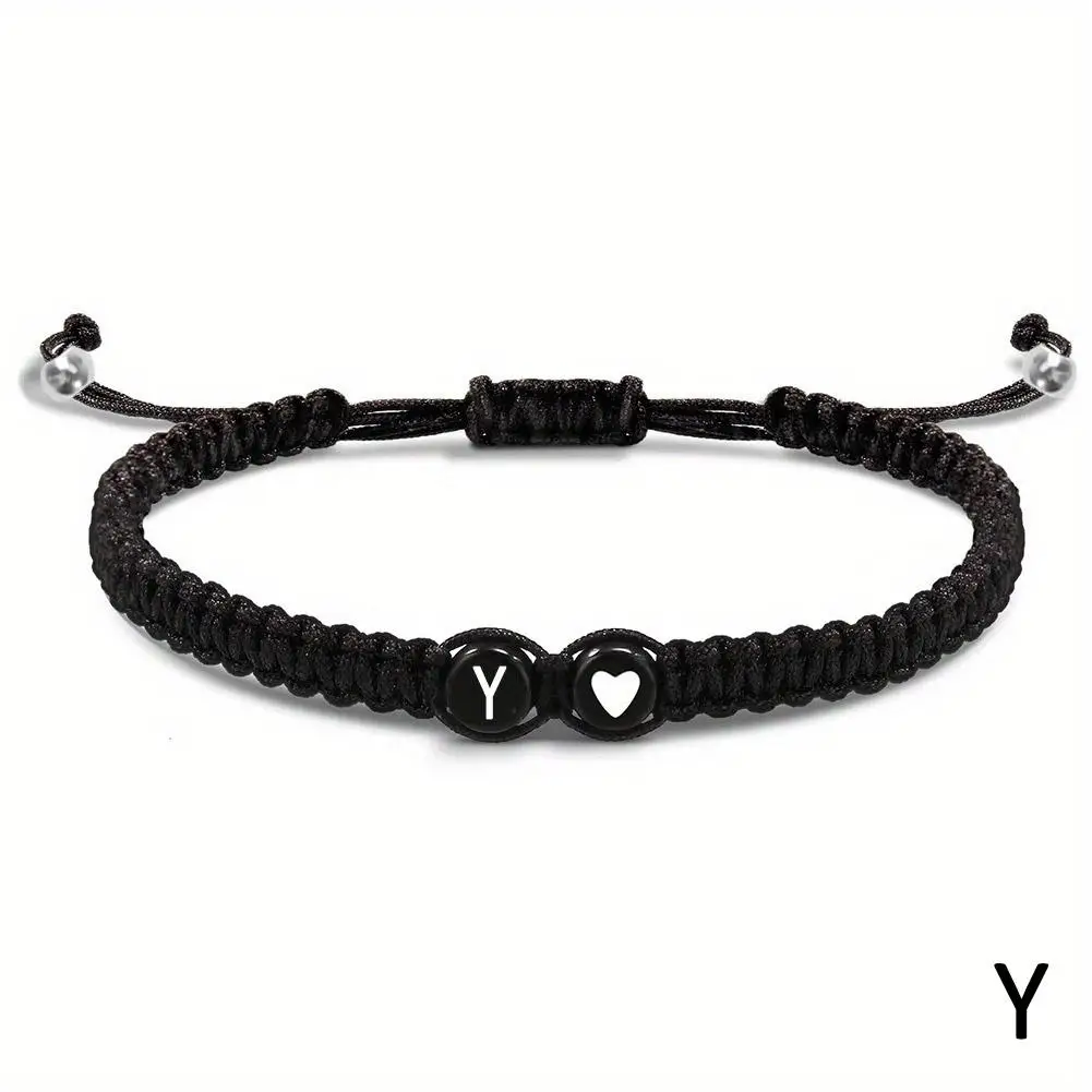 26 Letters Initial Heart Bracelets Handmade Adjustable A-Z Name Braided Bracelets For Women Men Friendship Jewelry Gifts - Image 19
