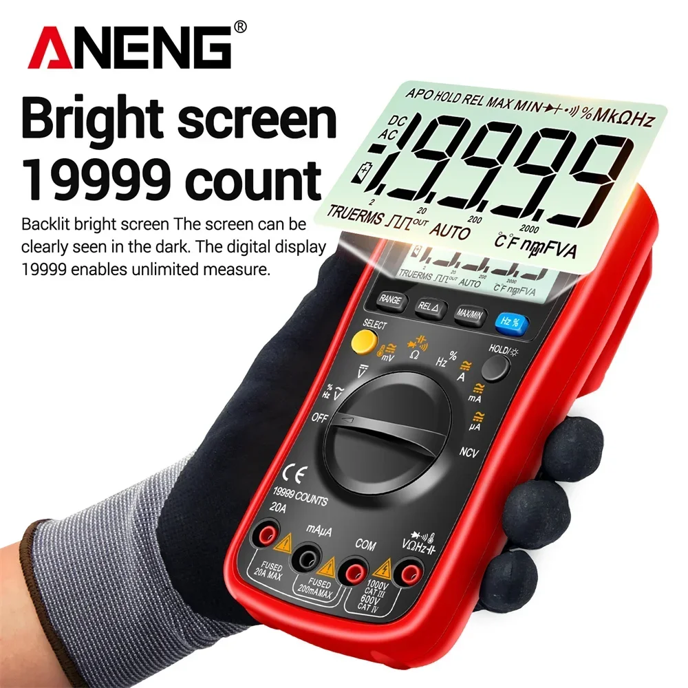 ANENG AN870 Smart Multimeter Digital Profesional 19999 Counts AC Voltage Tester Current NCV Capacitance Resistance Ohm Test Tool - Image 2