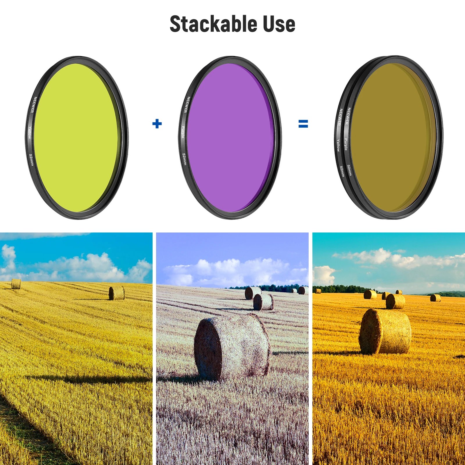 NEEWER 9PCS Full Color Lens Filter Set Resin Lens Filters with Red Orange Blue Yellow Green Brown, Purple Pink Gray Camera Lens - Image 5