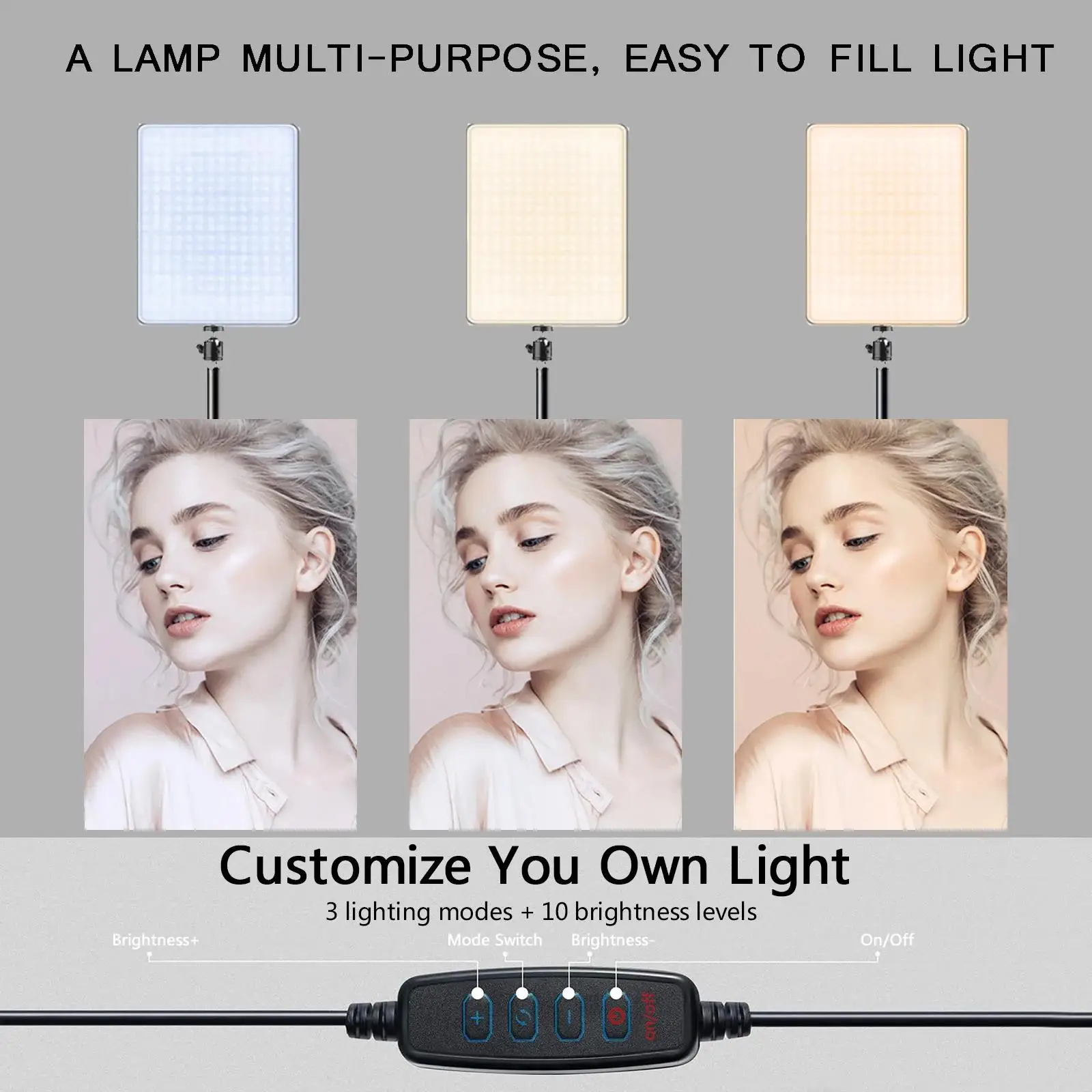 LED Photography Light Selfie Lights Conference Lighting Photo Studio Lamp With Scissor Arm Stand For Zoom YouTube Live Streaming - Image 3
