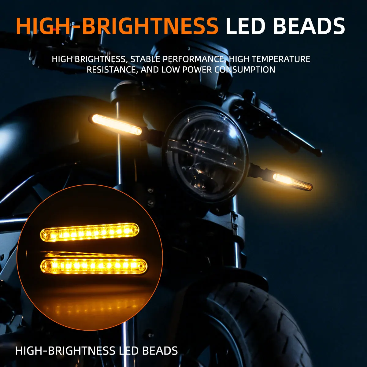 4Pcs Motorcycle Flash Flowing Turn Signal Light High Brightness CSP 2835 SMD Motorcycle Turn Signal Warning Lamp 12V Universal - Image 2