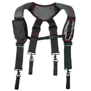 MELOTOUGH Gel Construction Work Suspender Tool Belt Suspenders with Gel shoulder pad Detachable Phone Holder
