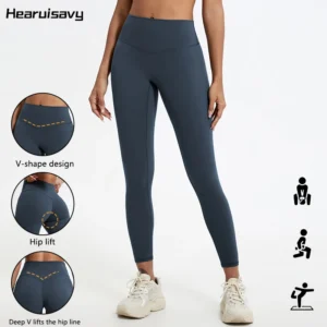 Hearuisavy Summer Super Soft Fabrics High Waist Leggings Gym Yoga Pants Running Workout Tights Push Up Sports Leggings Women