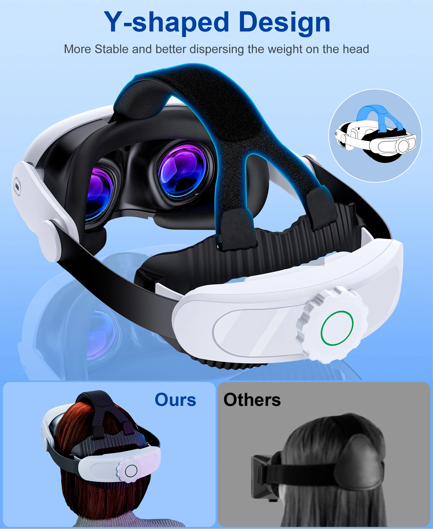 BEBONCOOL 8000mAh MV1000 Head Strap For Meta Quest 3S/Quest 3/Quest 2 Battery Head Strap Compatible for Oculus Head Strap - Image 5
