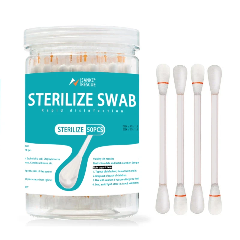 50PCS/Lot Medical Alcohol Disposable Emergency Cotton Stick Iodine Disinfected Swab First Aid kit home for Children Adults Baby - Image 8