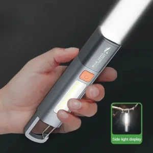 Mijia Outdoor Flashlight Portable Strong Light Variable Focus with Floodlight Side Lights Long Range Rechargeable Flashlight