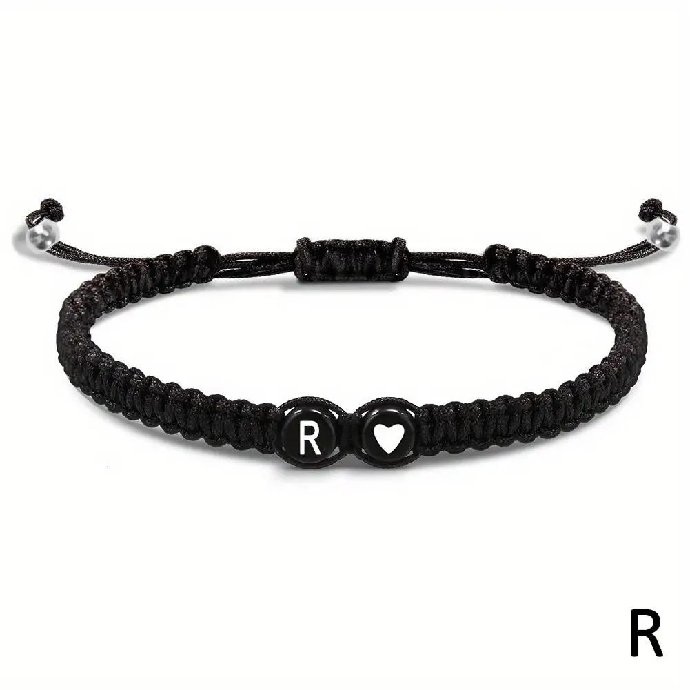 26 Letters Initial Heart Bracelets Handmade Adjustable A-Z Name Braided Bracelets For Women Men Friendship Jewelry Gifts - Image 26
