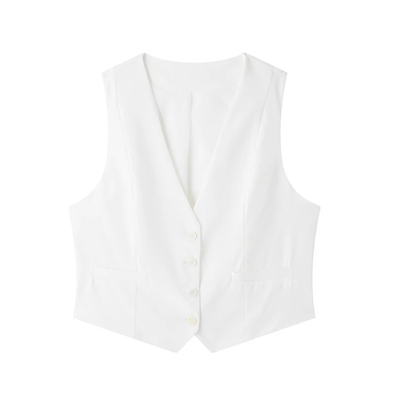 Willshela Women Fashion Solid Single Breasted Waistcoats Vest Vintage Sleeveless Jackets Female Chic Lady Tank Tops - Image 9