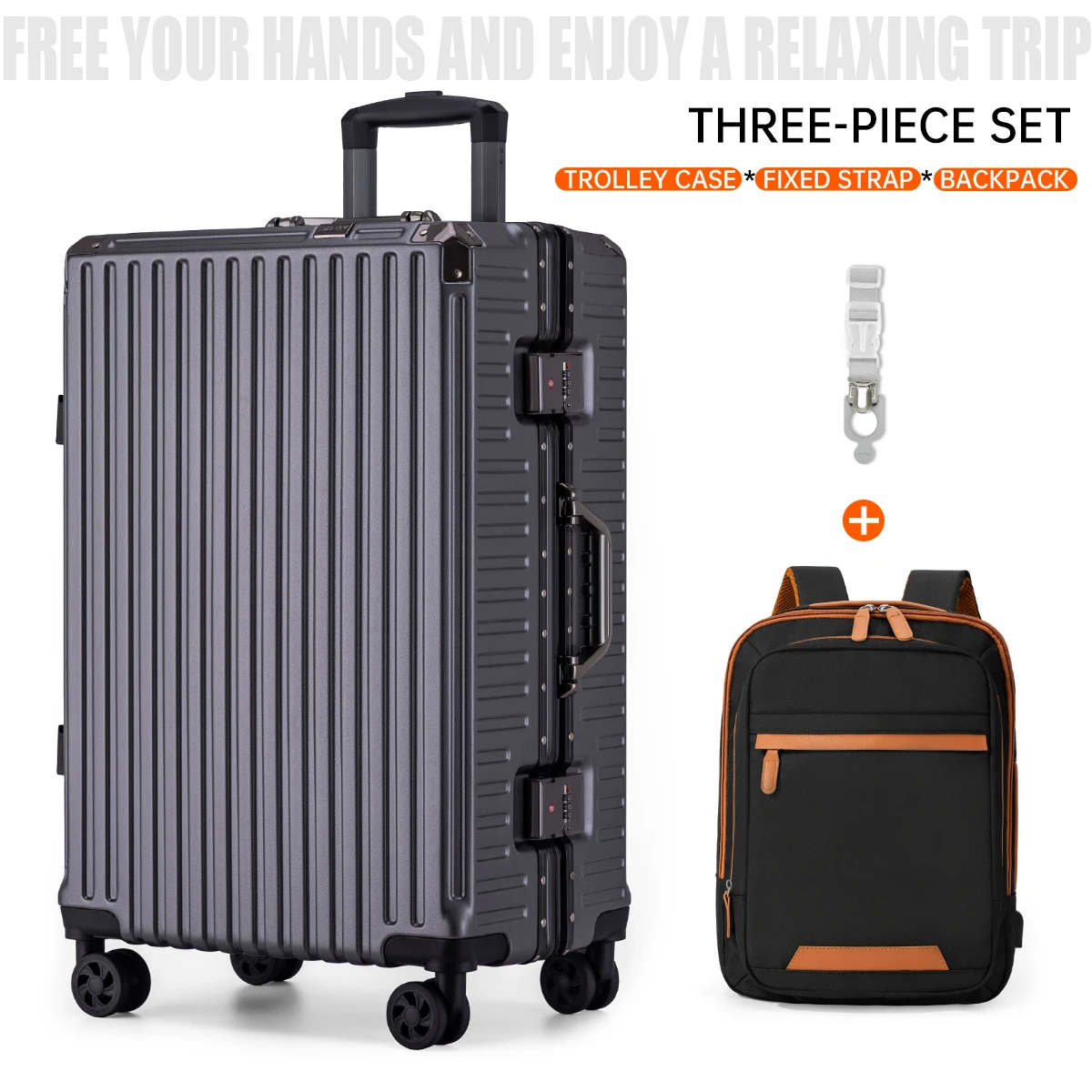 Trolley Luggage 20 24 26 28" Aluminum Frame Rolling Luggage Case USB Travel Suitcase on Wheels Combination Lock Carry on Luggage - Image 23
