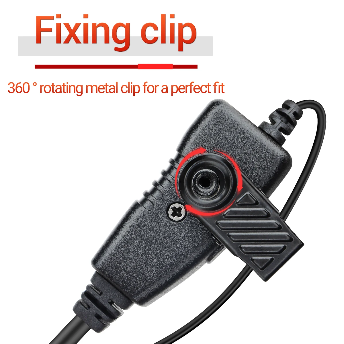2pcs BAOFENG 2 Pin G-shape Ear Hook Headset Earpiece PTT For Baofeng UV5R UVS9 UV-13 UV-17 UV-21 UV16 PRO PLUS Walkie Talkie - Image 5