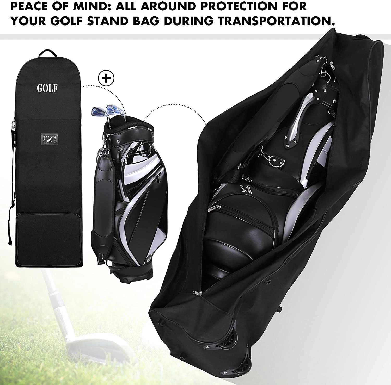 Soft Golf Travel Bags With Wheels Large Capacity Aviation Bag Practical Durable 600D Golf Club Bags Storage Pouch - Image 5