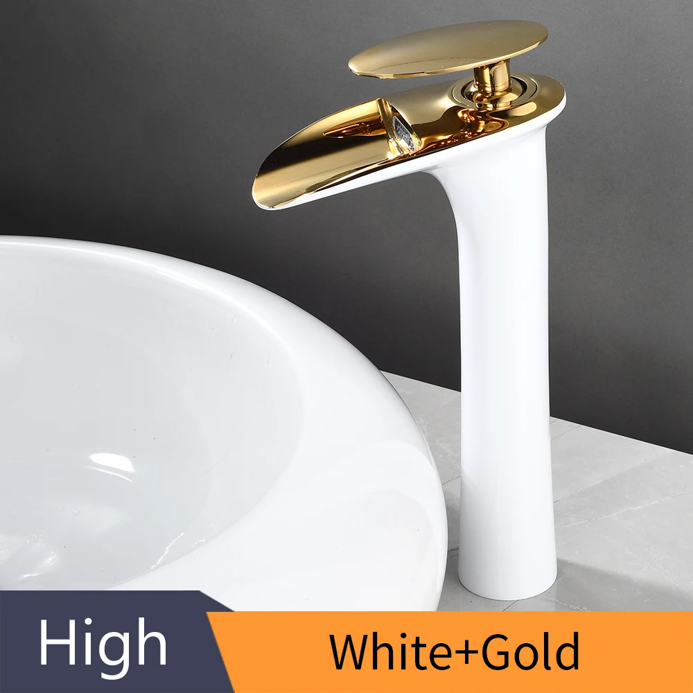 White Basin Faucets Modern White Bathroom Faucet Waterfall faucets Single Hole Cold and Hot Water Tap Basin Faucet Mixer Taps - Image 16