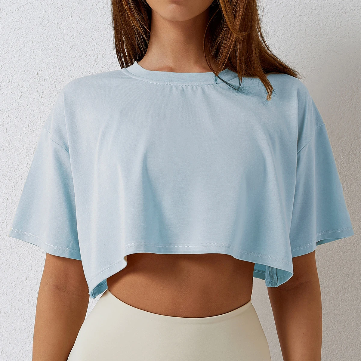 Cotton Women Short Sleeve Dance Running Clothes Yoga Fitness Crop Top Navel Baring New Sport T-shirt Loose Gym Workout Shirts - Image 7