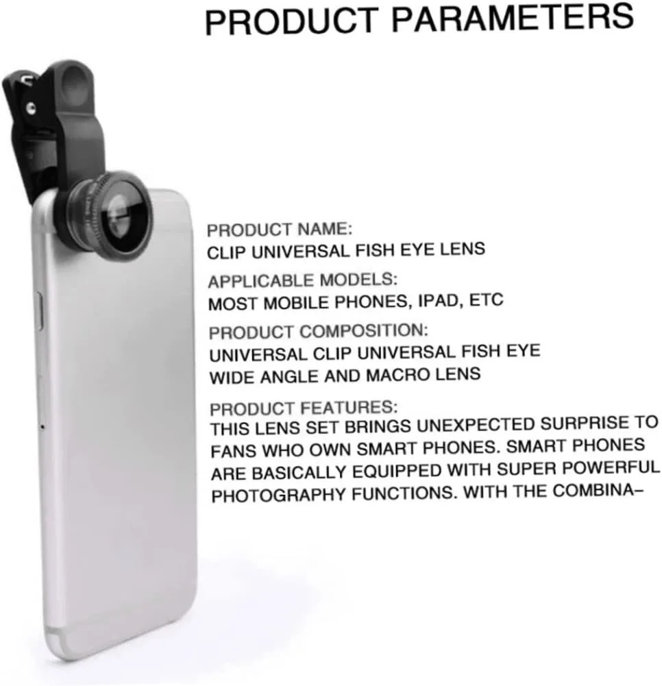 1 Set 3In1 Mobile Phone Fish Eye+Wide Angle+Macro Lightweight Camera Lens For Universal Cell Phone - Image 4