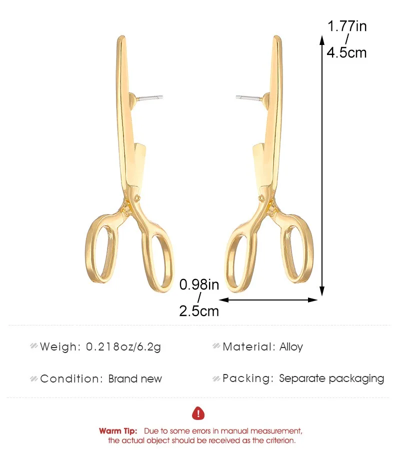 Fashion Creative New Retro Scissors Ear Studs for Women Personalized Women Hip Hop Rock Party Holiday Gift Perforated Earrings - Image 6