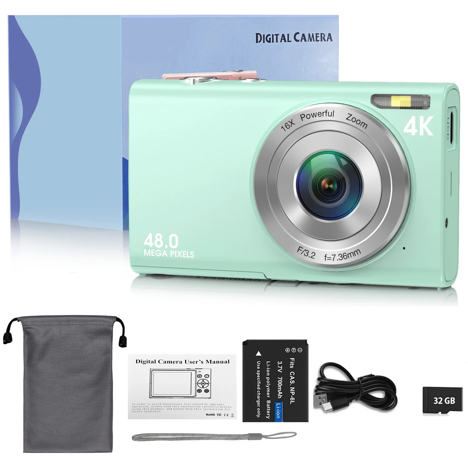 4K Digital Camera Autofocus Vlogging Camera HD 48MP with 2.8" Large Screen Camcorder Camera for Photography for Kid Adult - Image 12