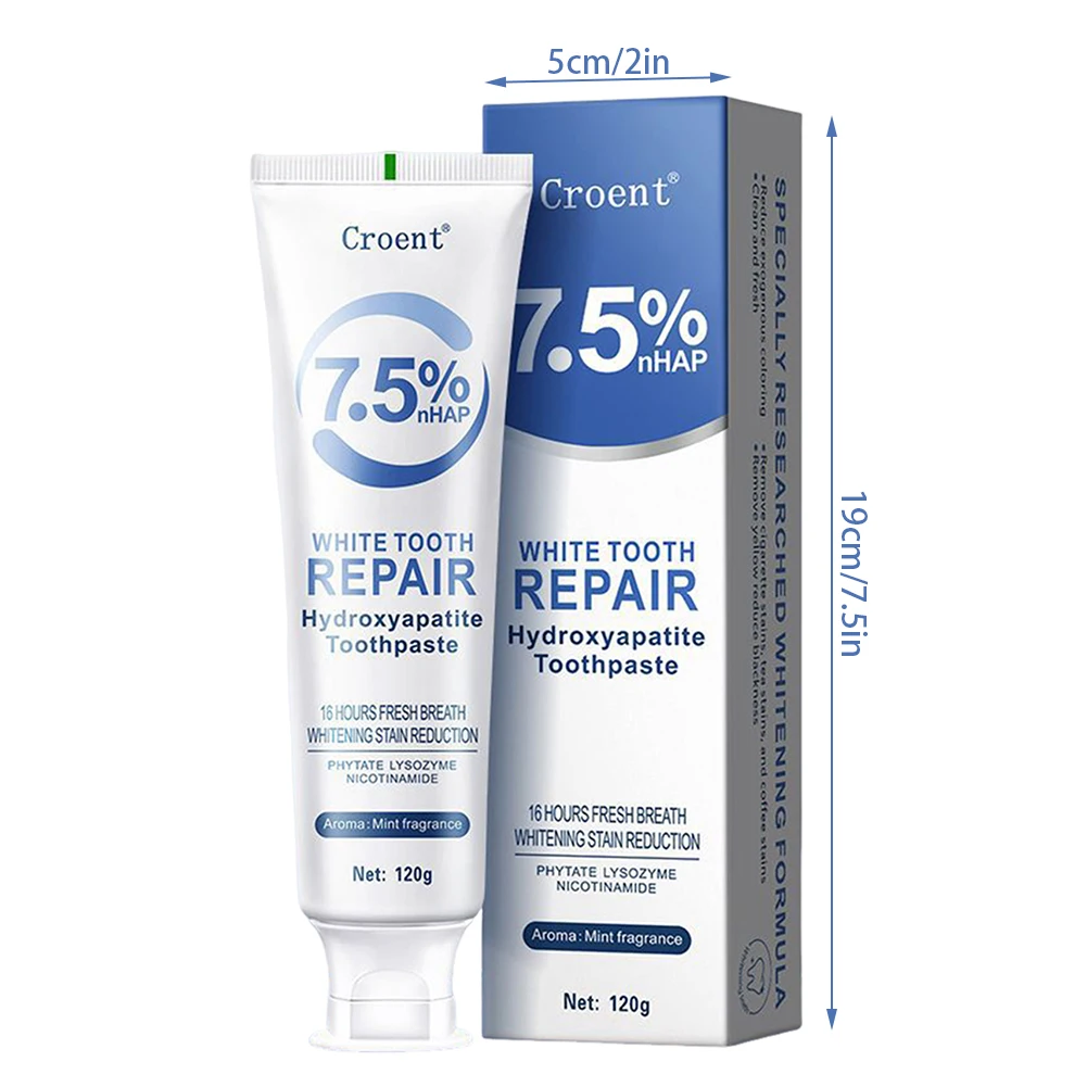 120g Hydroxyapatite Toothpaste,Gentle Mint,Breath Refreshing Whitening Toothpaste,Intensives Stain Removal Tooth Paste,Oral Care - Image 7