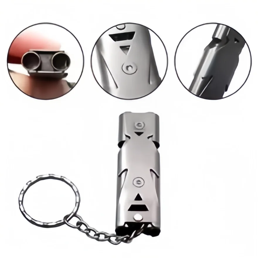 Double Tube High Decibel Survival Whistle Keychain Portable Emergency Safety Alarm For Outdoor Camping Hiking - Image 5
