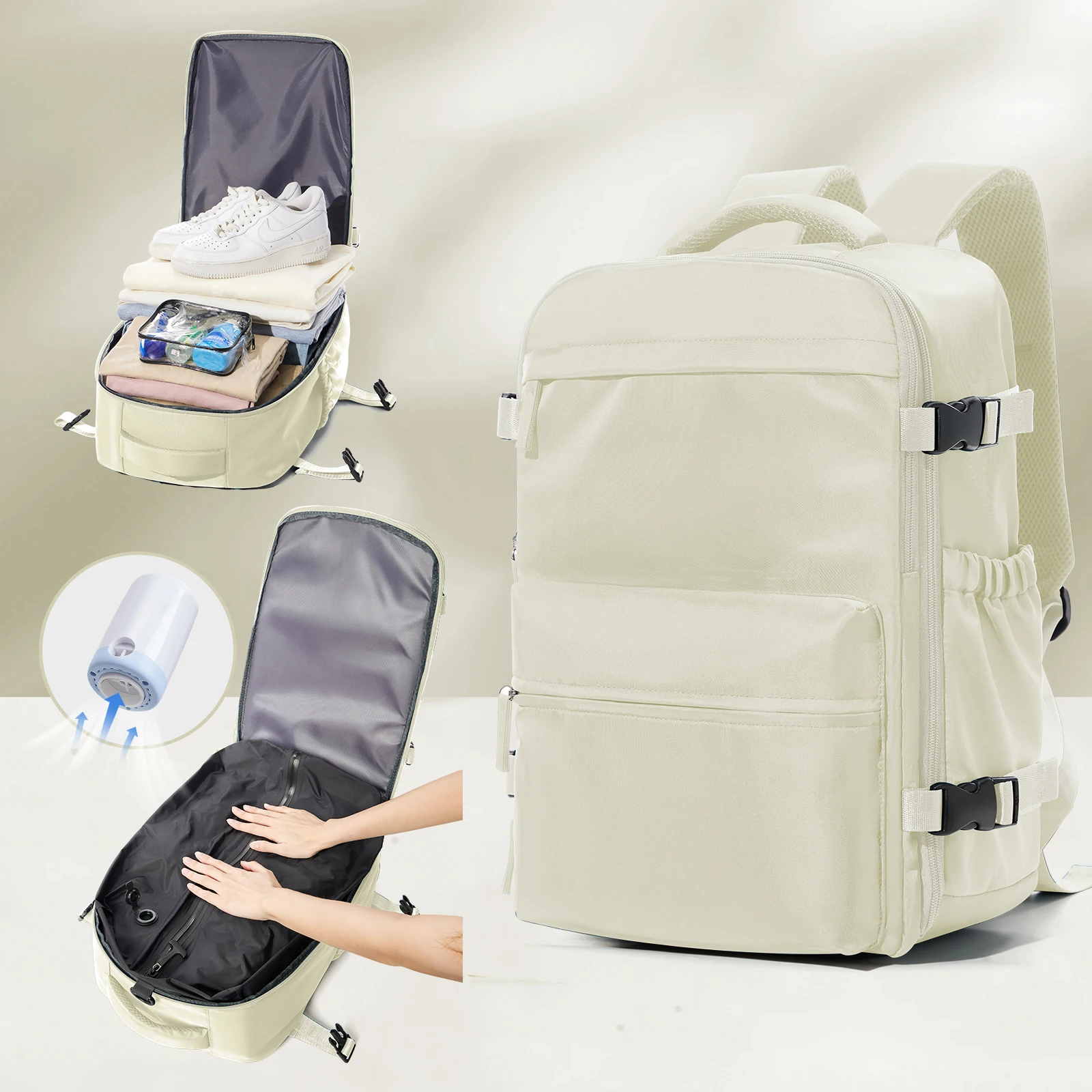 Vacuum Backpack Travel Bag for Men Large Capacity Backpack Business Laptop Backpack Women Men Expandable Backpack School Bag - Image 10