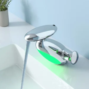 Temperature Sensitive  4 Modes Outlet Basin Faucet Large LED Light Hot Cold Water Sink Mixer Wash Tap Single Hole For Bathroom
