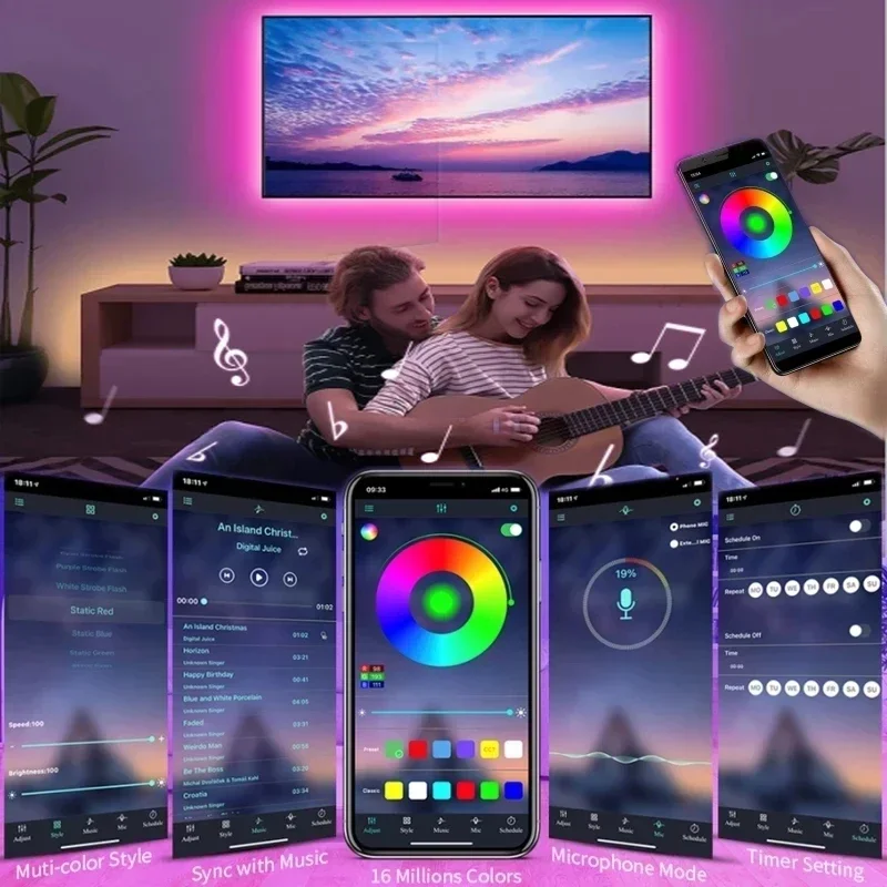 USB LED Strip Lights APP Control Color Changing 5050 RGB Led Light Flexible Lamp Tape for Room Decoration TV Backlight Diode - Image 4