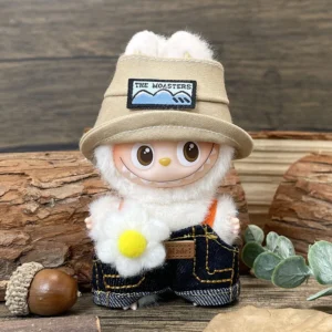 For 17cm/10.5cm Labubu 4.0/3.0 Accessories Doll Clothes Heartbeat Long Eared Furry Rabbit Costume Cartoon Dress Up Labubu Outfit