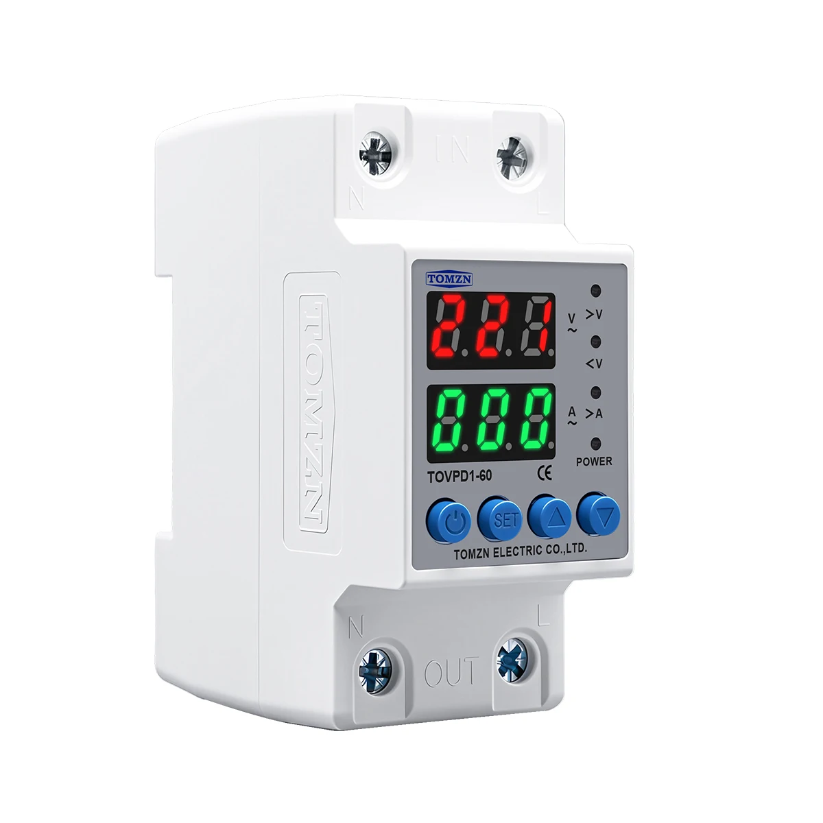 TOMZN Din Rail 60A 230V Adjustable Over Voltage and Under Voltage Protective Device Protector Relay TOMZN TOVPD1-63 - Image 6