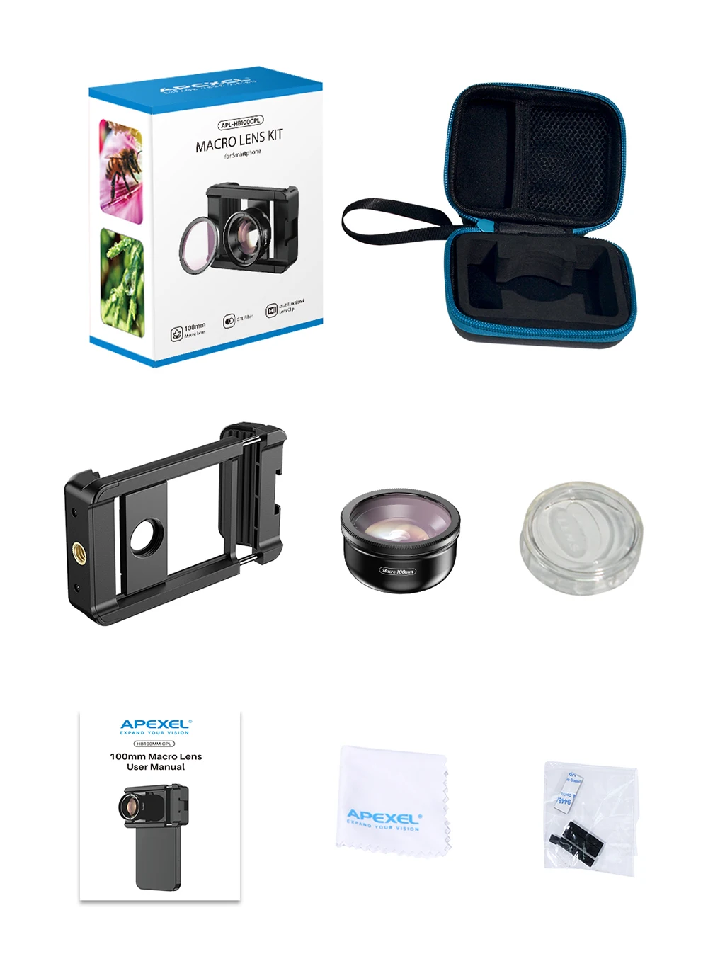 APEXEL New Upgrated 4k HD 100mm macro lens With CPL filter Universal Clamp Micro Lenses for iPhone Samsung and all smartphones - Image 6