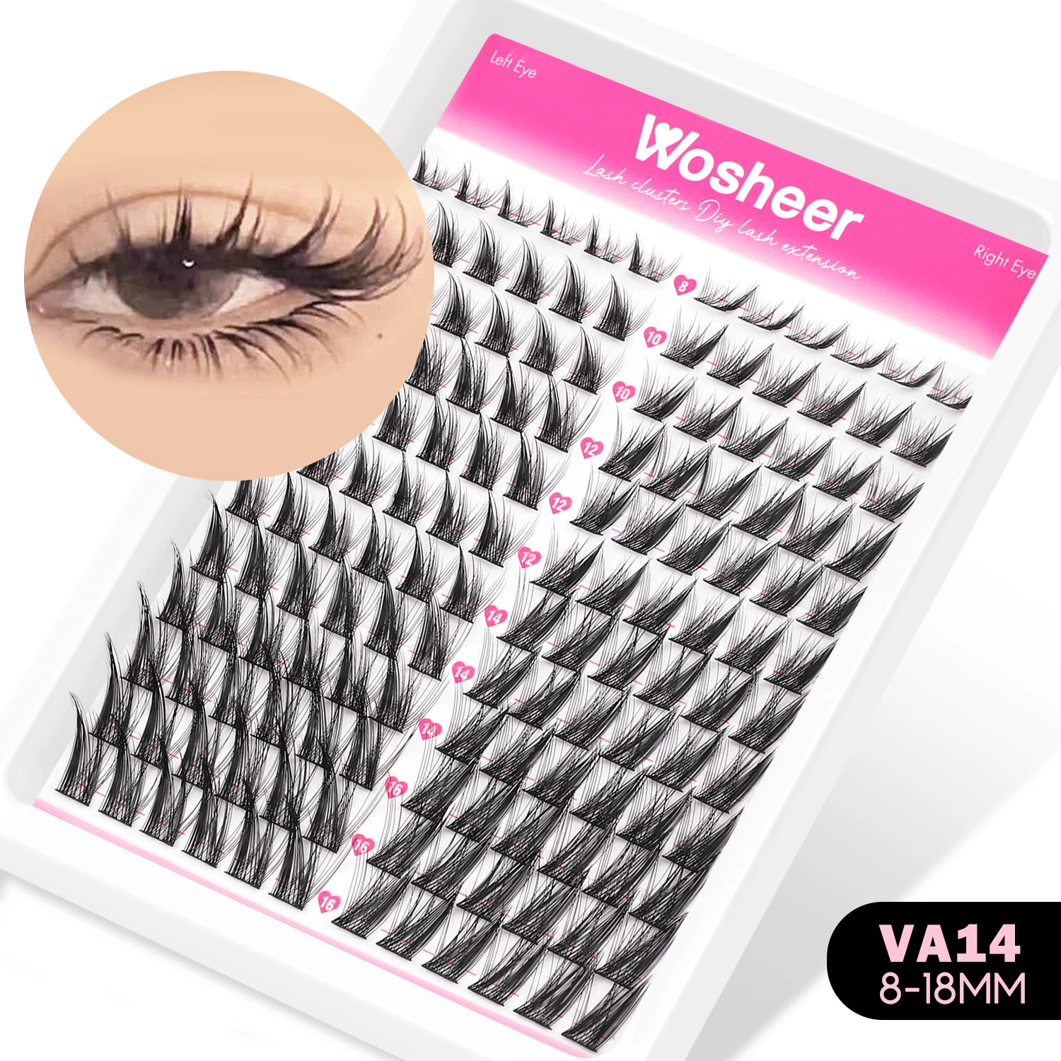 WOSHEER Lashes Cluster Kit Cat Lashes DIY Natural Eyelash Extension Kit Lash Bond & Seal Eyelash Clusters Set Makeup - Image 12