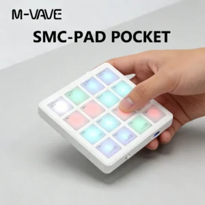 M-VAVE SMC-PAD POCKET Wireless MIDI Pad Controller - 16 RGB Pads, Bluetooth, Portable Battery-Powered for Music Production