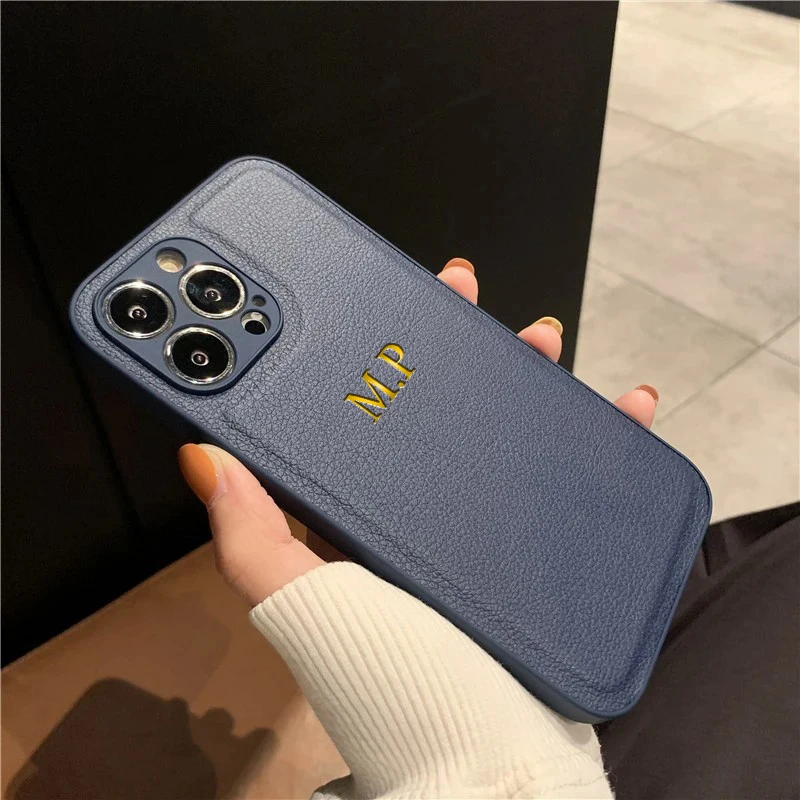 Personalized Phone Case For iPhone 17 16 15 14 13 12 11 Pro Max Plus 17Air Luxury PU Leather Customized Initials Name Gift Cover - Image 9