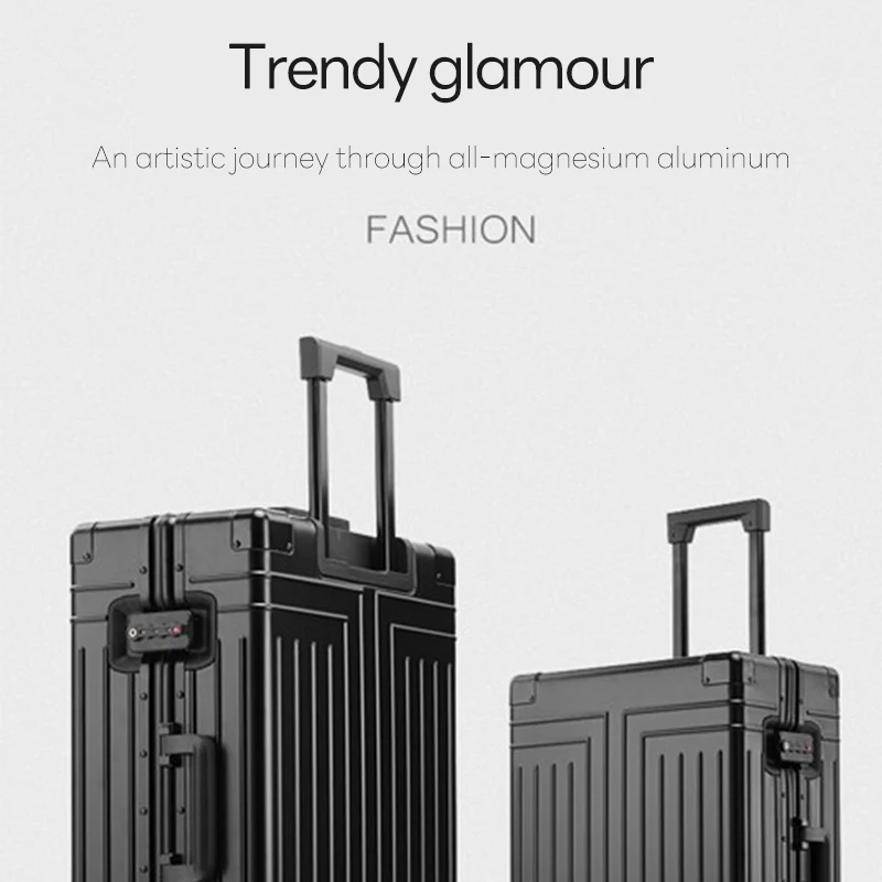 100% Aluminum-magnesium alloy Travel Suitcase Rolling Luggage 20/24/28 inch Trolley Luggage Carry-On Cabin Suitcase - Image 6