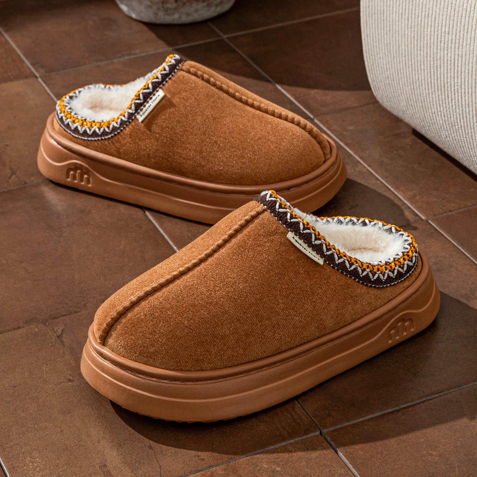 Winter Women's Slippers Boots Fashion Fuzzy Fur Anti-slip Soft Sole Outdoor Indoor Warm Comfort Men Plush Houseshoes Couple - Image 6