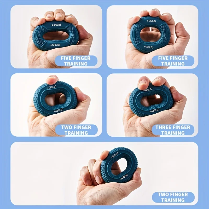Hand Grip Ring with Silicone Carpal Expander, Strength Training Finger Ring, Increase Muscle Power and Body Building, 20-80LB - Image 4