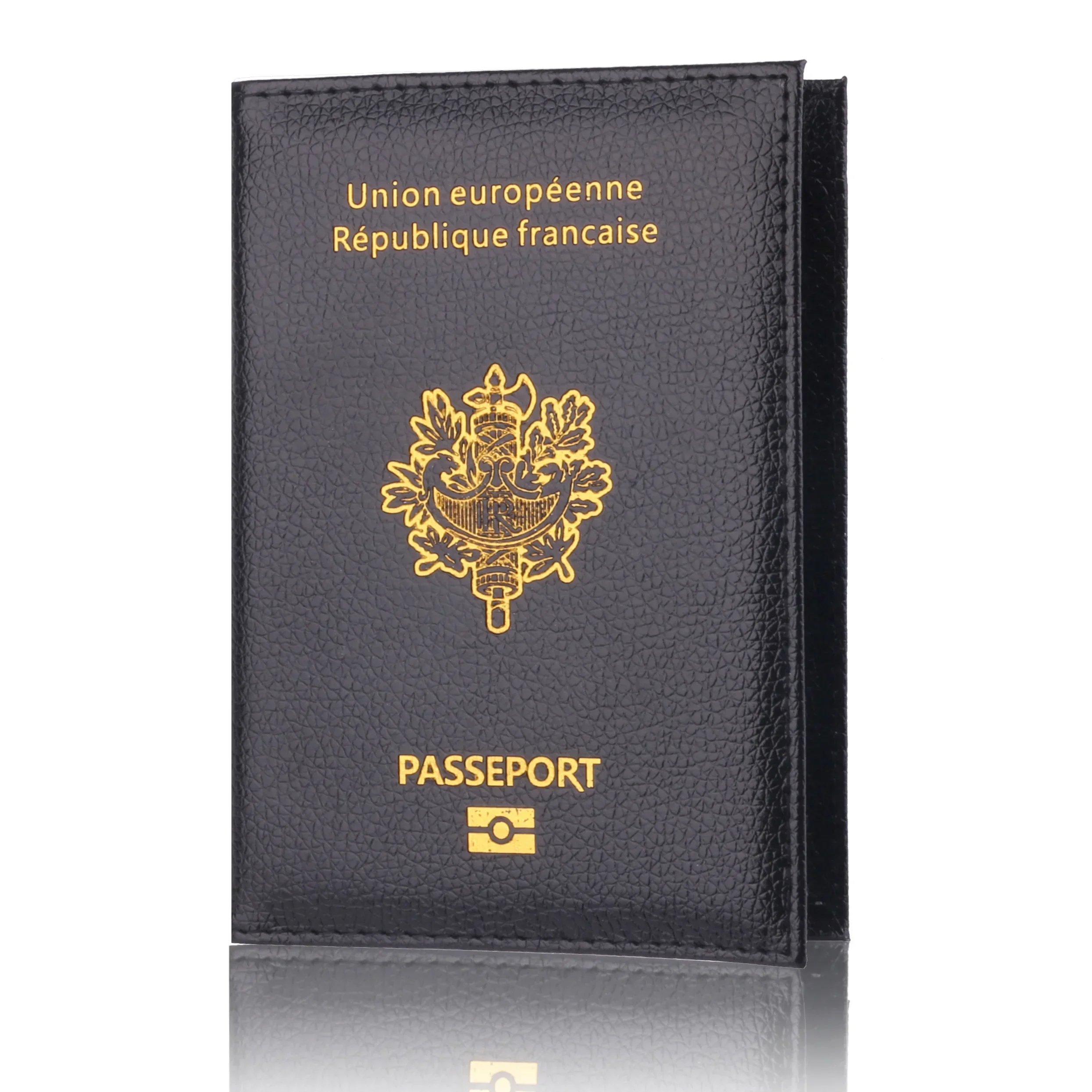 High Quality Pu Passport Protective Cover Bank Card Holder Travel Document Fashion Men and Women French Passport Cover Wallet - Image 3